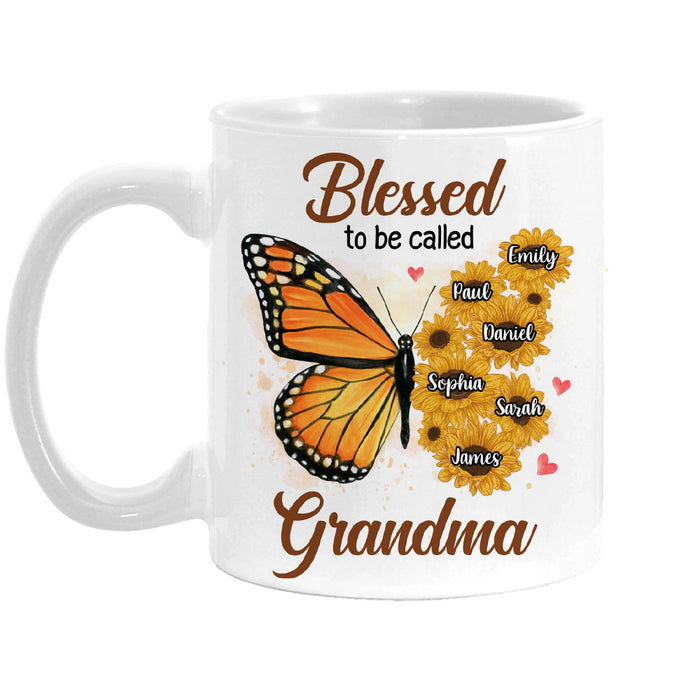 Personalized Gift For Grandma Butterfly Floral Mug 32524 1