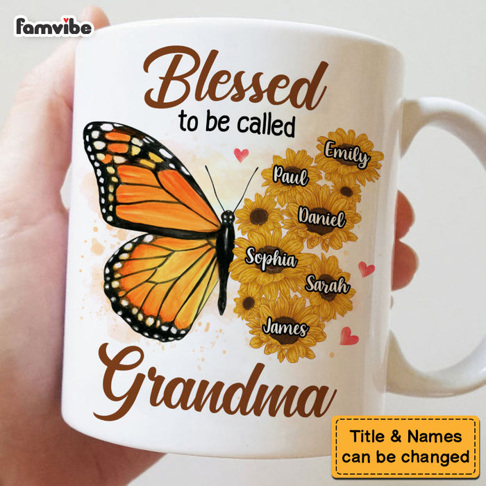 Personalized Gift For Grandma Butterfly Floral Mug 32524 1