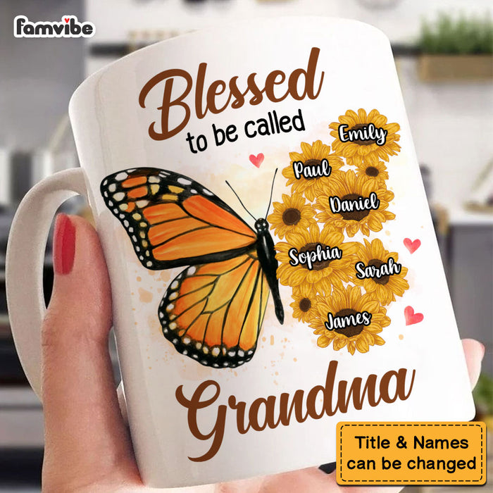 Personalized Gift For Grandma Butterfly Floral Mug 32524 1
