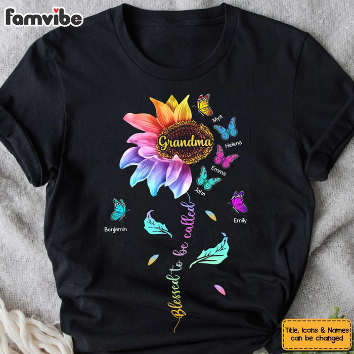 Personalized Gift For Grandma Colorful Sunflower With Butterflies Shirt - Hoodie - Sweatshirt 32526 1