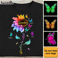 Personalized Gift For Grandma Colorful Sunflower With Butterflies Shirt - Hoodie - Sweatshirt 32526 thumb 1
