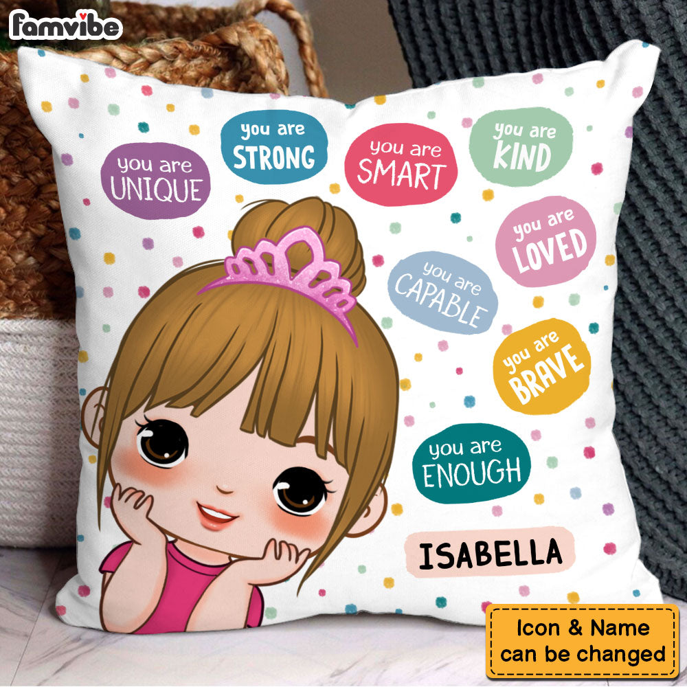 Personalized Gift For Daughter Affirmation You Are Unique Pillow 32527 Primary Mockup