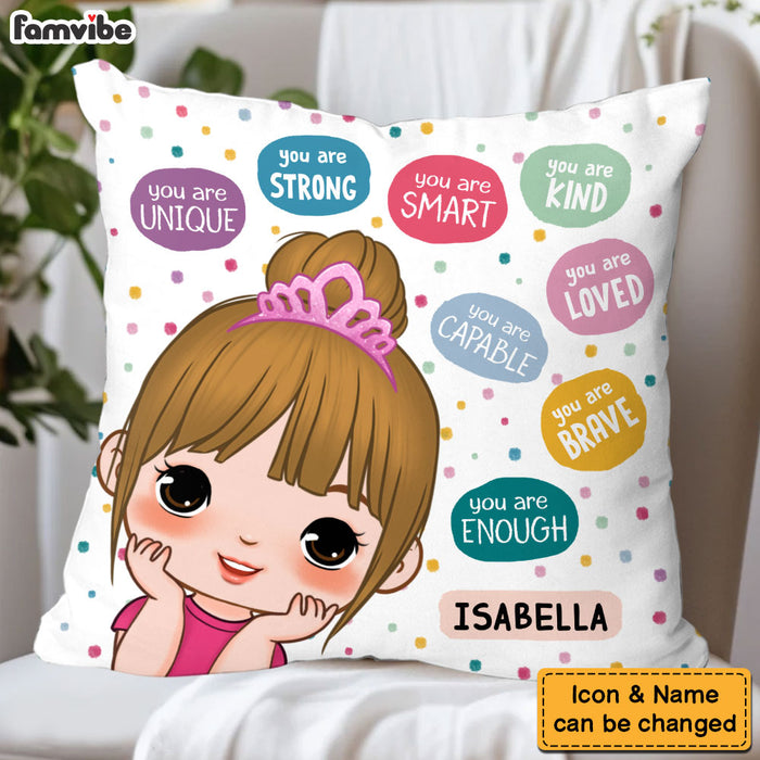 Personalized Gift For Daughter Affirmation You Are Unique Pillow 32527 1