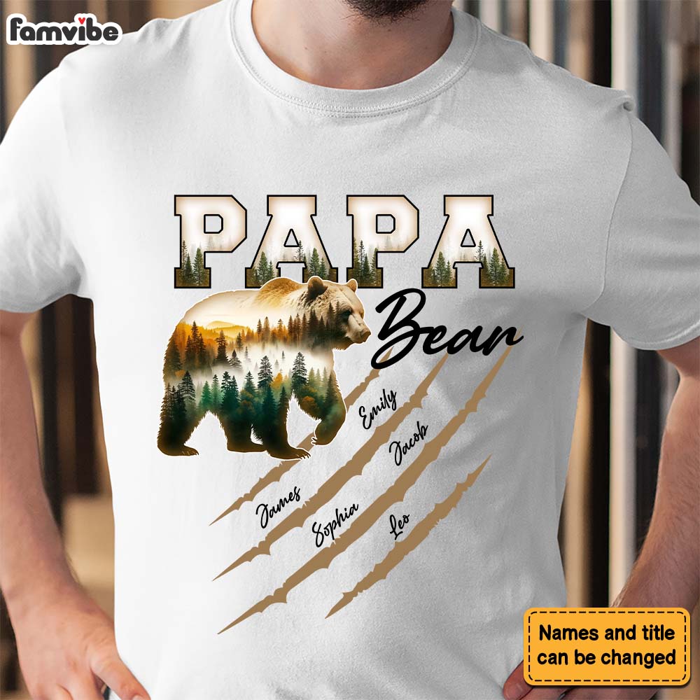 Personalized Gift For Dad Grandpa Papa Bear Shirt Hoodie Sweatshirt 32528 Primary Mockup