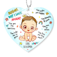 Personalized Gift For Mom Reasons Why I Love Mommy Transparent Acrylic Car Ornament 32530 thumb 1