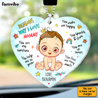 Personalized Gift For Mom Reasons Why I Love Mommy Transparent Acrylic Car Ornament 32530 thumb 1