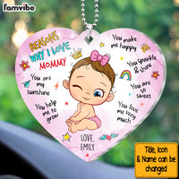 Personalized Gift For Mom Reasons Why I Love Mommy Transparent Acrylic Car Ornament 32530 thumb 1