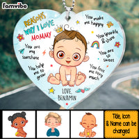 Personalized Gift For Mom Reasons Why I Love Mommy Transparent Acrylic Car Ornament 32530 thumb 1