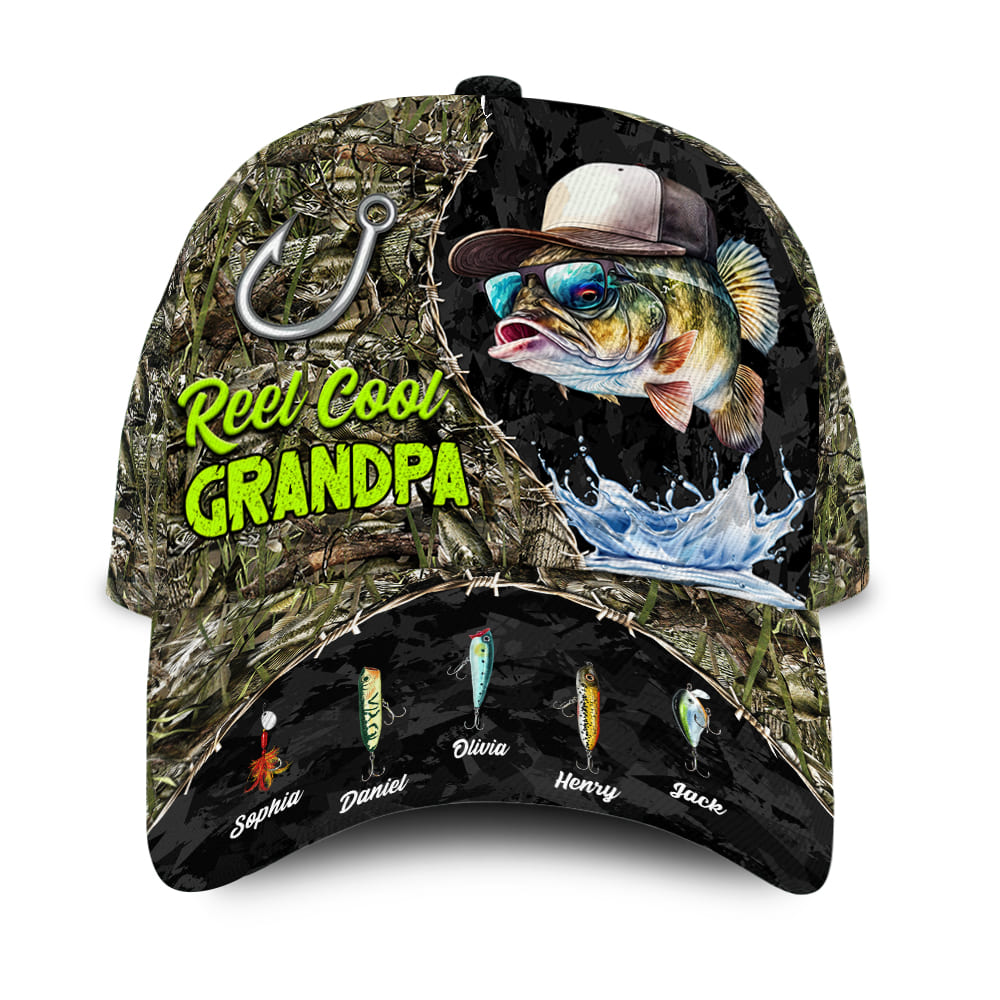 Personalized Gift For Reel Cool Grandpa Cap 32531 Primary Mockup