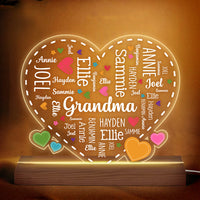 Personalized Gift For Grandma Word Art Heart Plaque LED Lamp Night Light 32534 thumb 1