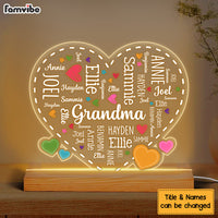 Personalized Gift For Grandma Word Art Heart Plaque LED Lamp Night Light 32534 thumb 1