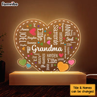 Personalized Gift For Grandma Word Art Heart Plaque LED Lamp Night Light 32534 thumb 1