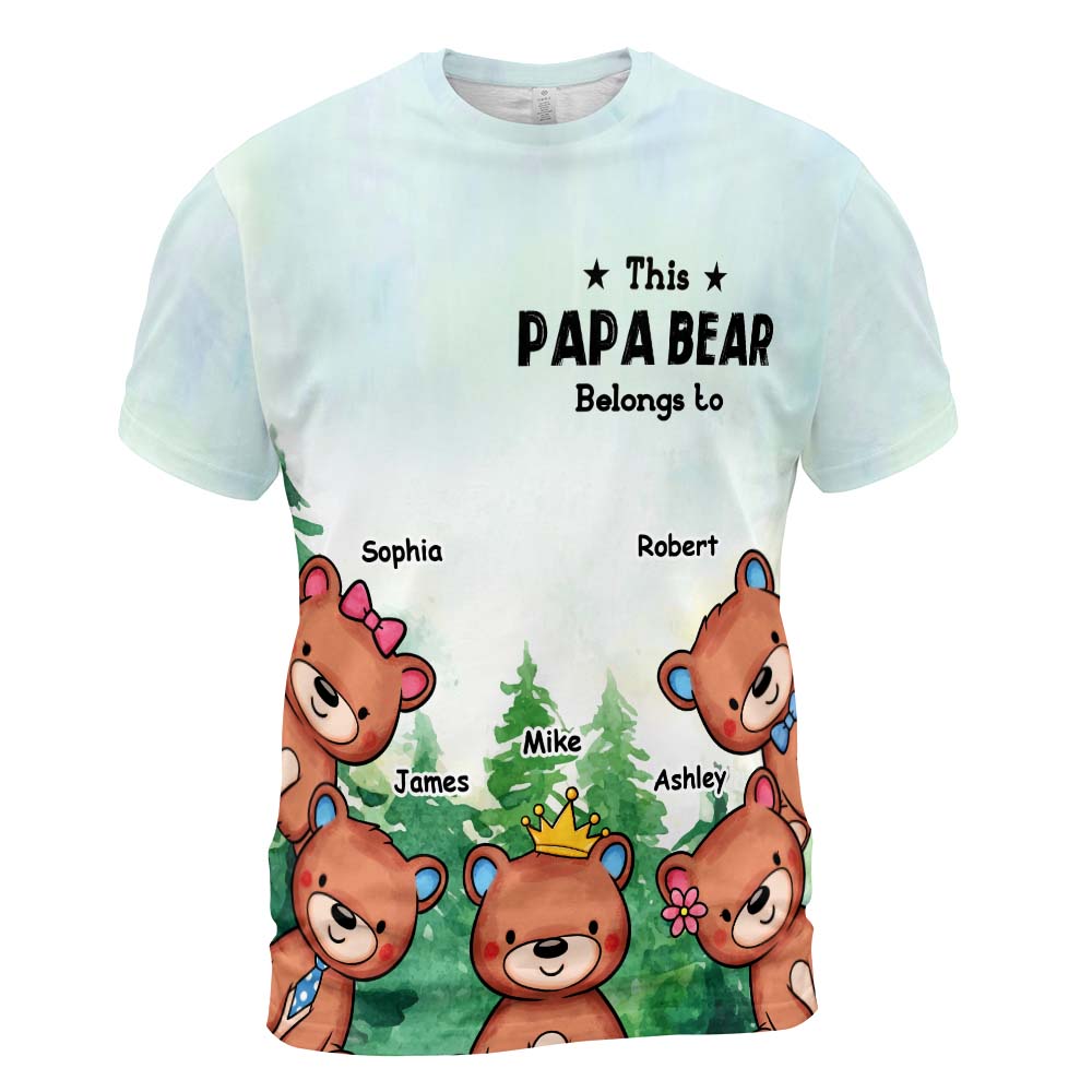 Personalized This Papabear Belongs To All-over Print T-shirt 32541 Primary Mockup