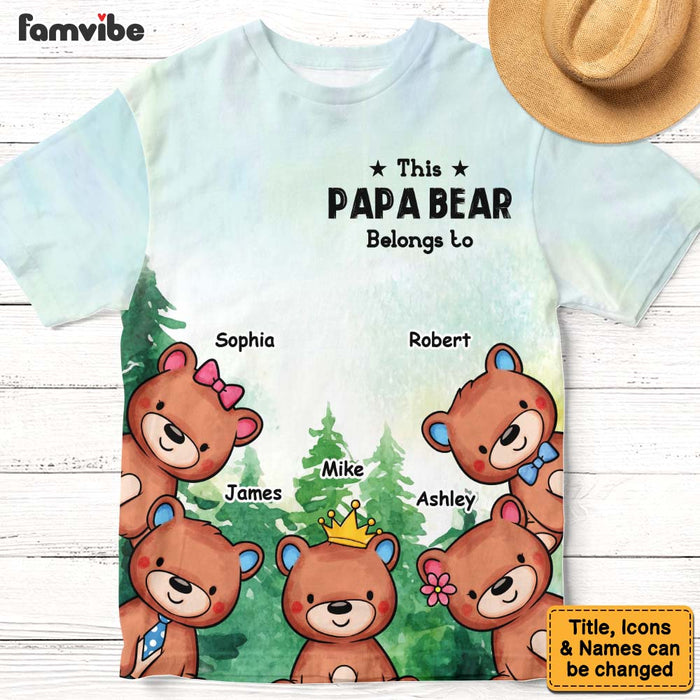 Personalized This Papabear Belongs To All-over Print T-shirt 32541 1