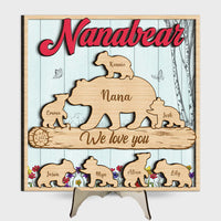 Personalized Gift for Mom Grandma Bear 2 Layered Separate Wooden Plaque 32544 thumb 1