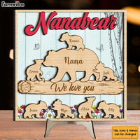 Personalized Gift for Mom Grandma Bear 2 Layered Separate Wooden Plaque 32544 thumb 1