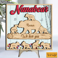 Personalized Gift for Mom Grandma Bear 2 Layered Separate Wooden Plaque 32544 thumb 1