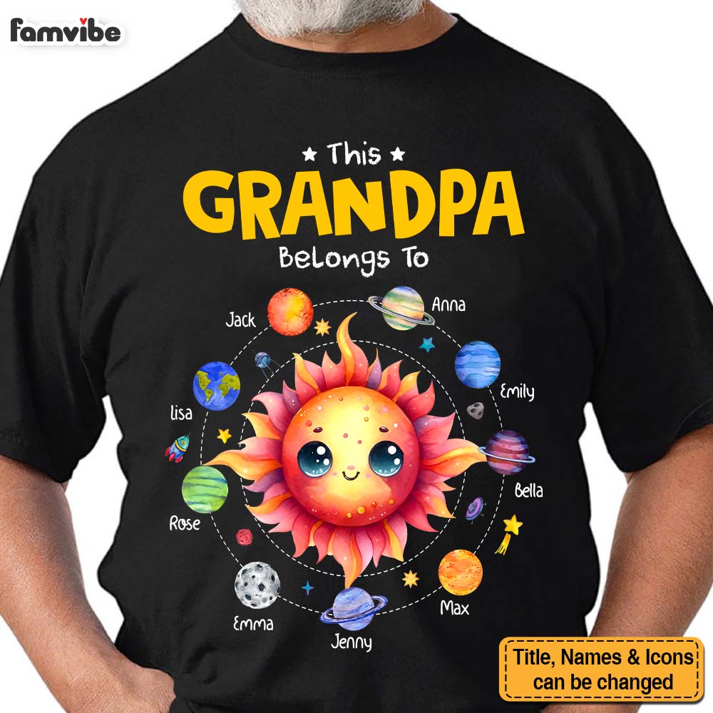 Personalized Gift For Grandpa Belongs To Planet Space Shirt Hoodie Sweatshirt 32546 Primary Mockup