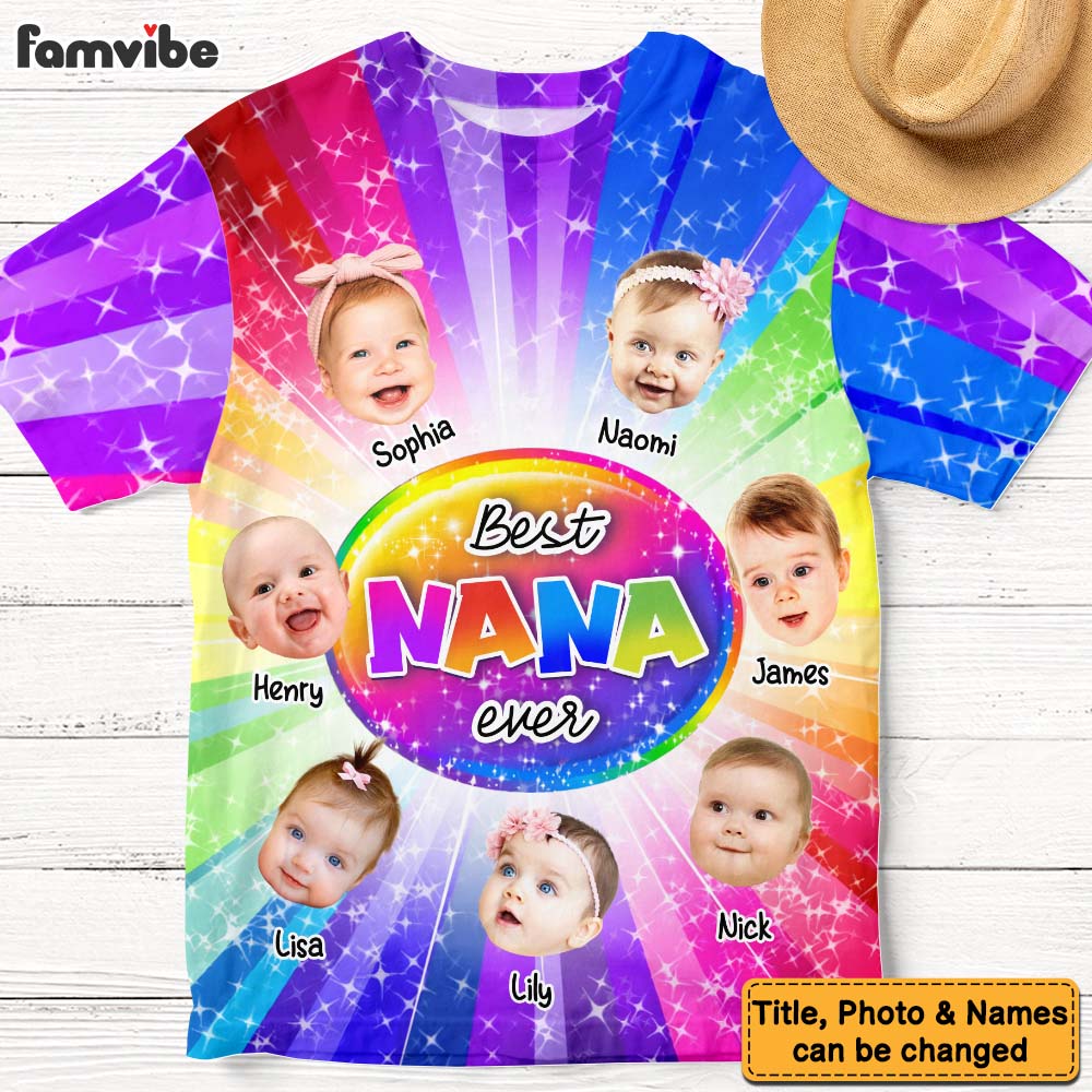 Personalized Gift For Grandma Best Nana Ever All-over Print T-shirt 32553 Primary Mockup