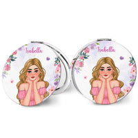 Personalized Gift For Daughter With Name Circle Compact Mirror 32555 thumb 1