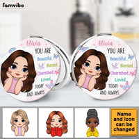 Personalized You Are Beautiful Today And Always Circle Compact Mirror 32565 thumb 1