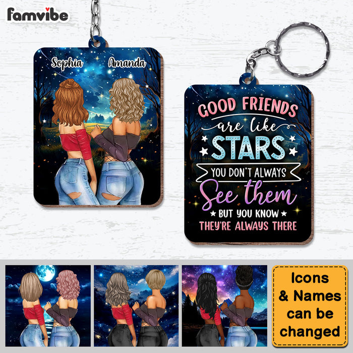 Personalized Gift For Friends Sisters Are Like Star Wood Keychain 32568 1