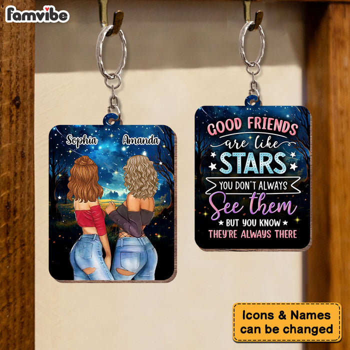 Personalized Gift For Friends Sisters Are Like Star Wood Keychain 32568 1