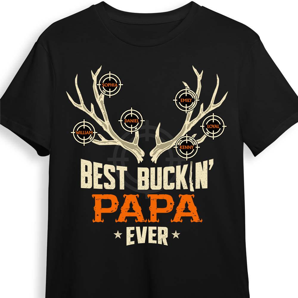 Personalized Gift For Dad Bucking Antler With Name Shirt Hoodie Sweatshirt 32576 Primary Mockup