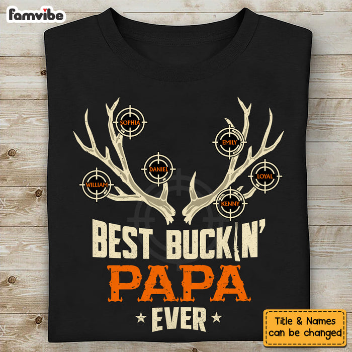 Personalized Gift For Dad Bucking Antler With Name Shirt - Hoodie - Sweatshirt 32576 1