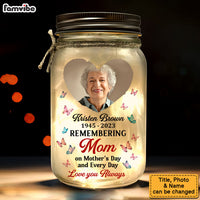 Personalized Memorial Mom Mother's Day And Always Photo Upload Mason Jar Light 32584 thumb 1