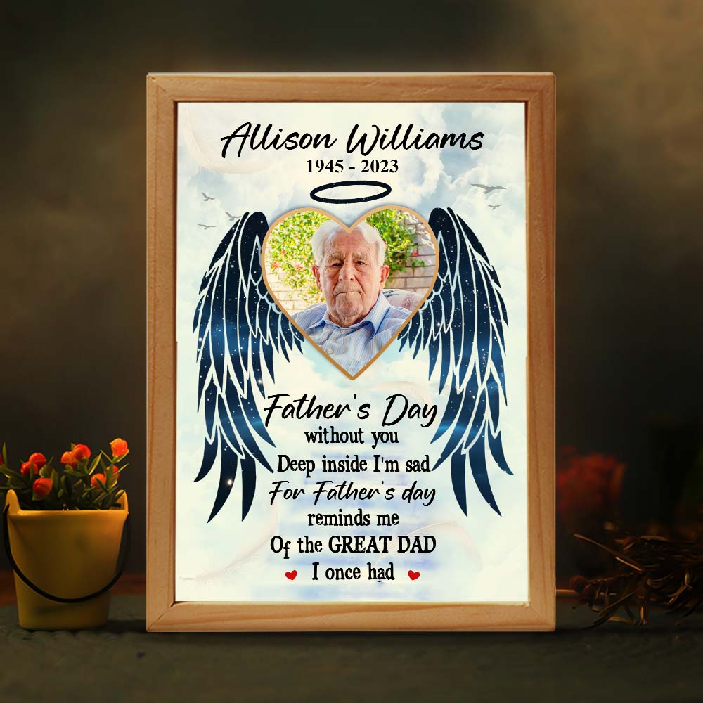 Personalized Memorial Dad Father's Day Photo Upload Picture Frame Light Box 32586 Primary Mockup