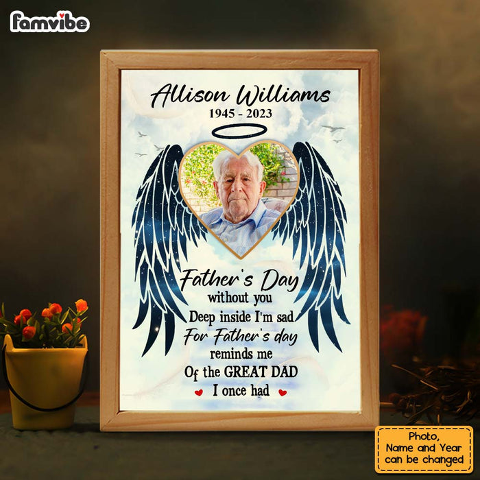 Personalized Memorial Dad Father's Day Photo Upload Picture Frame Light Box 32586 1