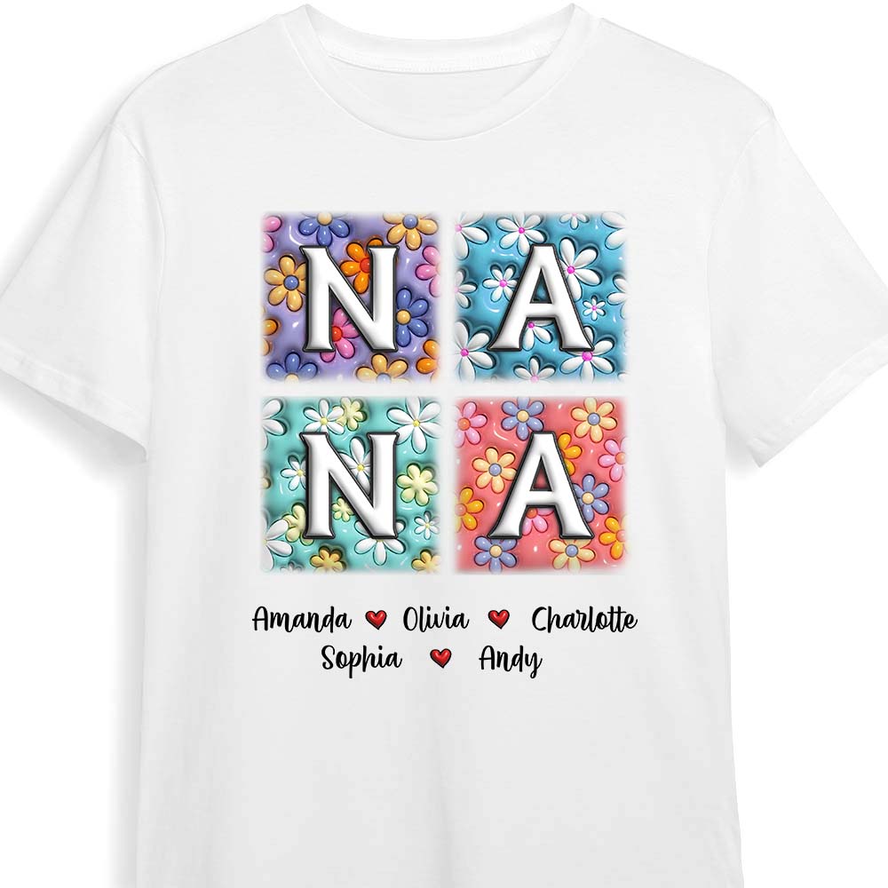 Personalized Gift For Grandma Floral Name 3D Inflated Print Shirt Hoodie Sweatshirt 32588 Primary Mockup