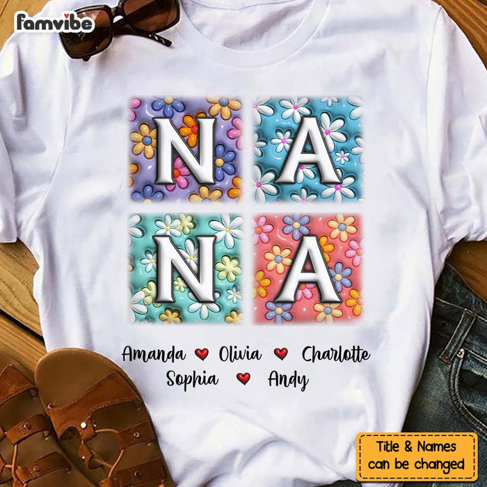 Personalized Gift For Grandma Floral Name 3D Inflated Print Shirt - Hoodie - Sweatshirt 32588 1