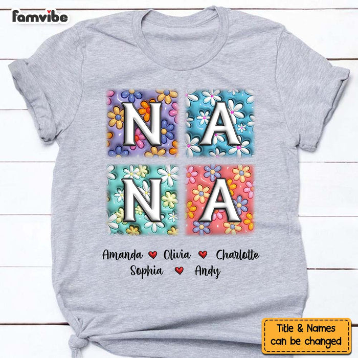 Personalized Gift For Grandma Floral Name 3D Inflated Print Shirt - Hoodie - Sweatshirt 32588 1