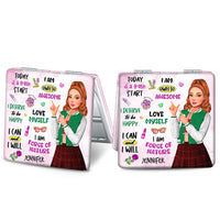 Personalized Affimations Gift For Daughter, Granddaughter Square Compact Mirror 32589 thumb 1