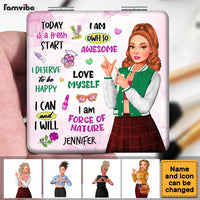 Personalized Affimations Gift For Daughter, Granddaughter Square Compact Mirror 32589 thumb 1
