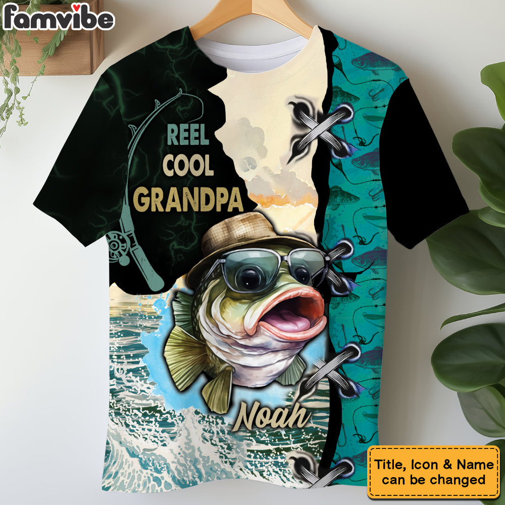Personalized Father's Day Gift Reel Cool Grandpa All-over Print T-shirt 32591 Mockup 5