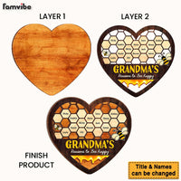 Personalized Gift For Grandma Reasons to Bee Happy 2 Layered Separate Wooden Plaque 32595 thumb 1