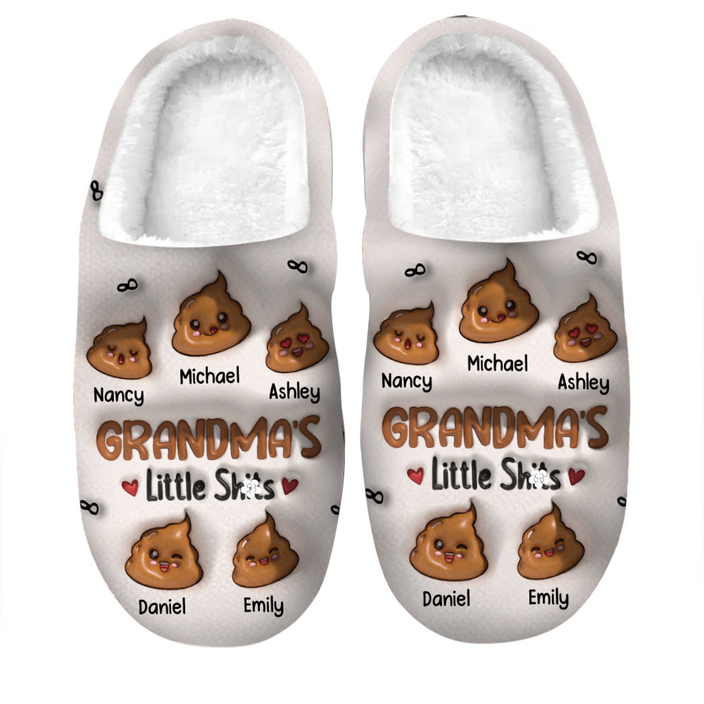 Personalized Gift For Grandma's Little Sh*t 3D Inflated Print Slippers 32603 Primary Mockup