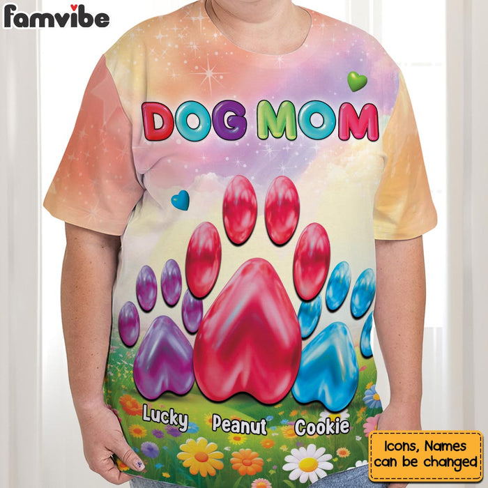 Personalized Gift For Dog Mom Big Paw All-over Print T-shirt 32605 1
