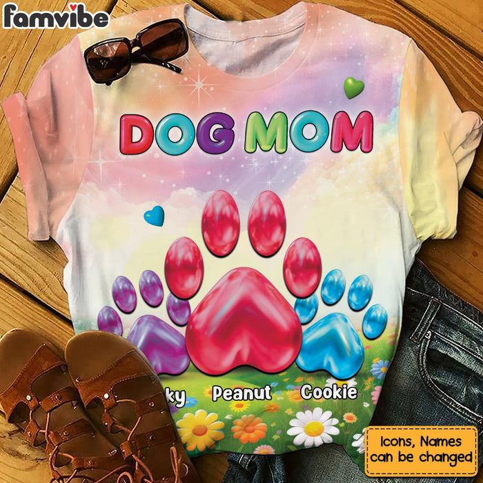 Personalized Gift For Dog Mom Big Paw All-over Print T-shirt 32605 1