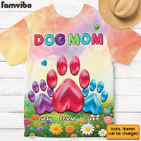 Personalized Gift For Dog Mom Big Paw All-over Print T-shirt 32605 thumb 1