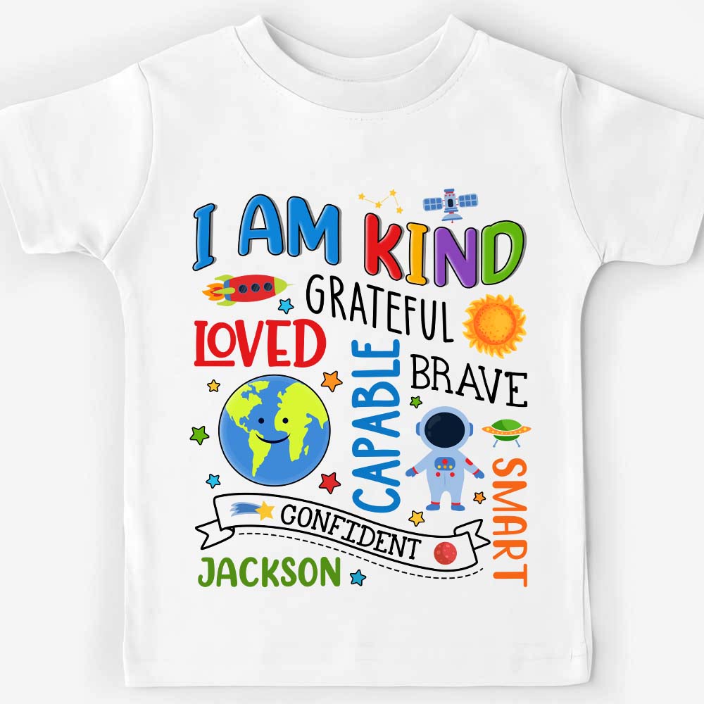 Personalized Gift For Grandson I Am Kind Kid T Shirt - Kid Hoodie - Kid Sweatshirt 32606 Mockup 2