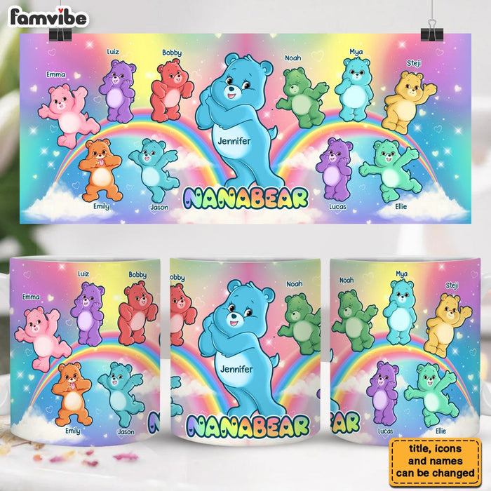 Personalized Gift For Grandma Colorful Bear Mug 32610 1