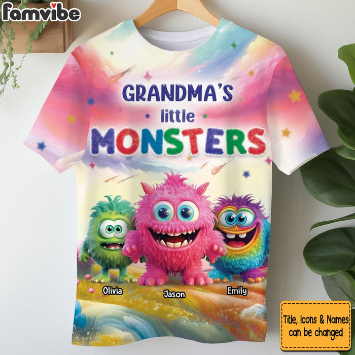 Personalized My Favorite Monsters Call Me Grandma All-over Print T-shirt 32616 1