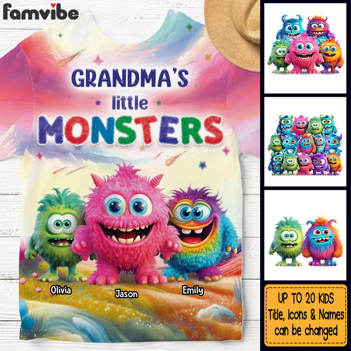 Personalized My Favorite Monsters Call Me Grandma All-over Print T-shirt 32616 1