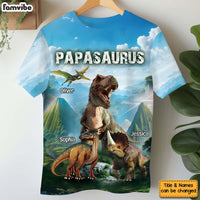 Personalized Gift for Grandpa Dad Papasaurus All-over Print T-shirt 32617 thumb 1
