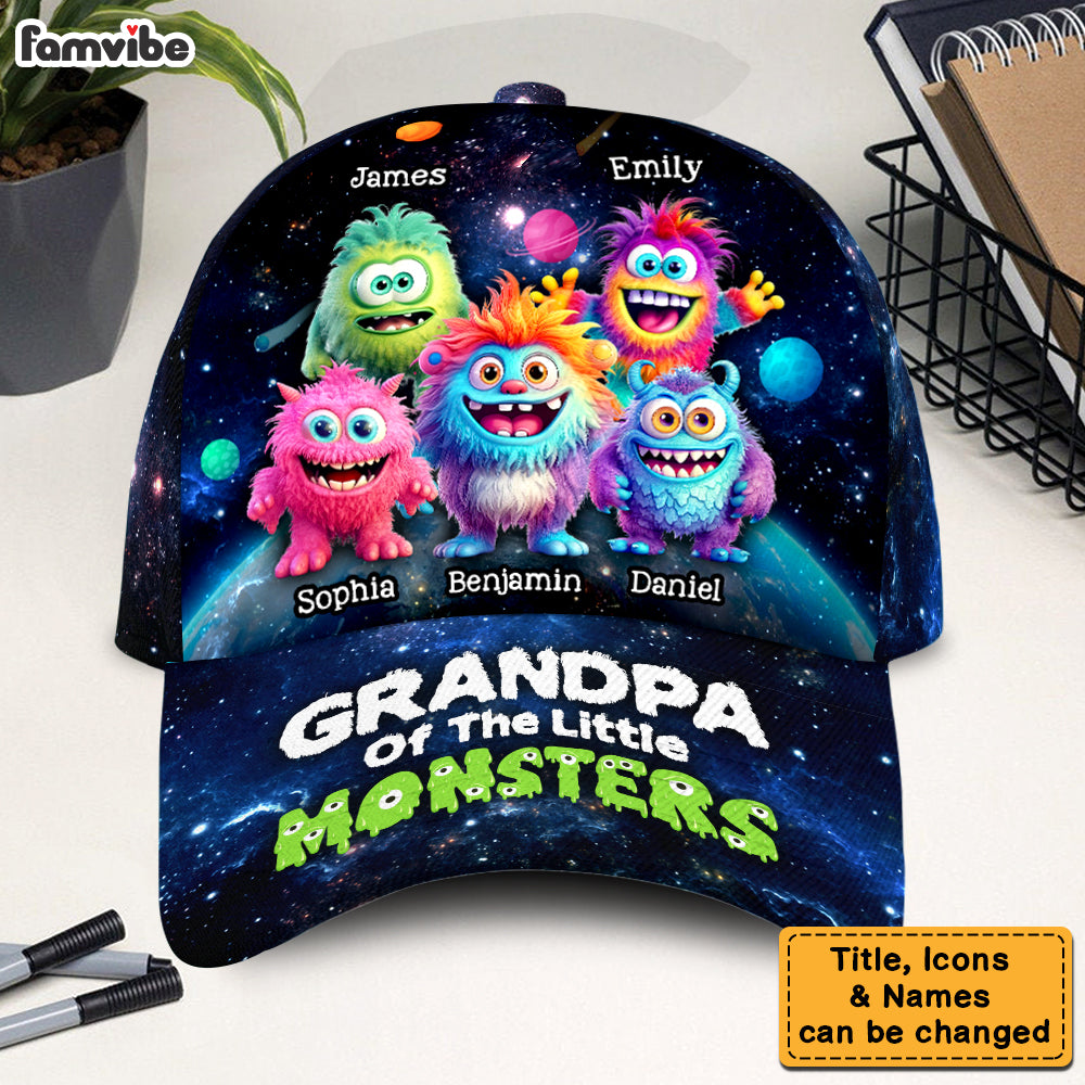 Personalized Gift For Grandpa Of The Little Monsters Cap 32620 Primary Mockup