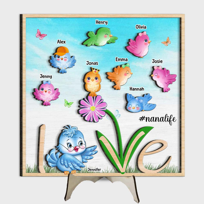 Personalized Gift For Grandma Love 2 Layered Separate Wooden Plaque 32621 1